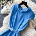 Elegant lace patchwork a-line maxi dress - high waist, slim fit, korean style, summer collection