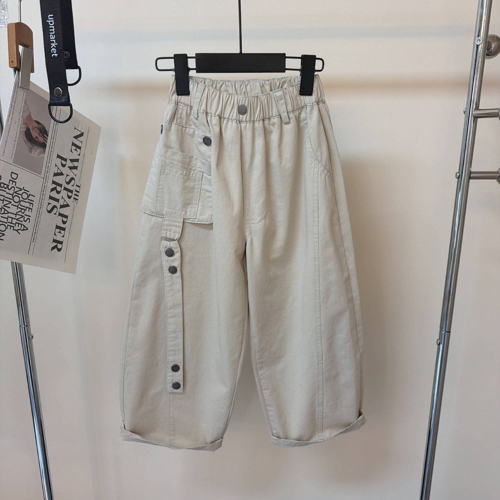 [new spring ] trendy and fashionable boys and girls workwear scimitar pants 2612