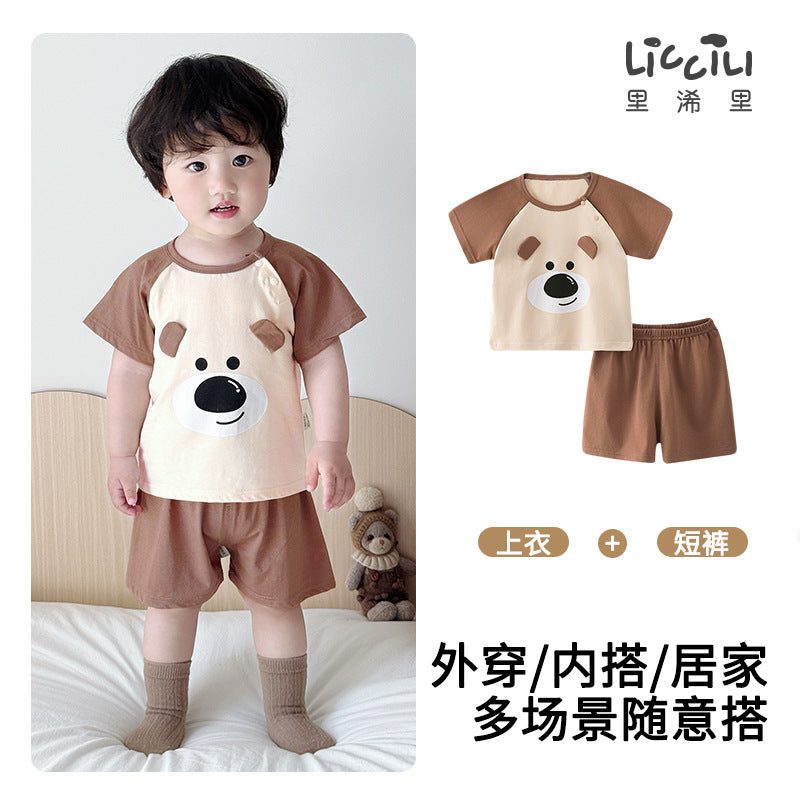 Kids' summer outfit set - short sleeve two-piece set for girls - lightweight and cute summer clothes