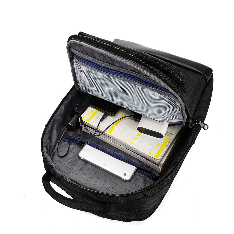 New business backpack women's computer backpack simple male student bag with USB laptop bag wholesale