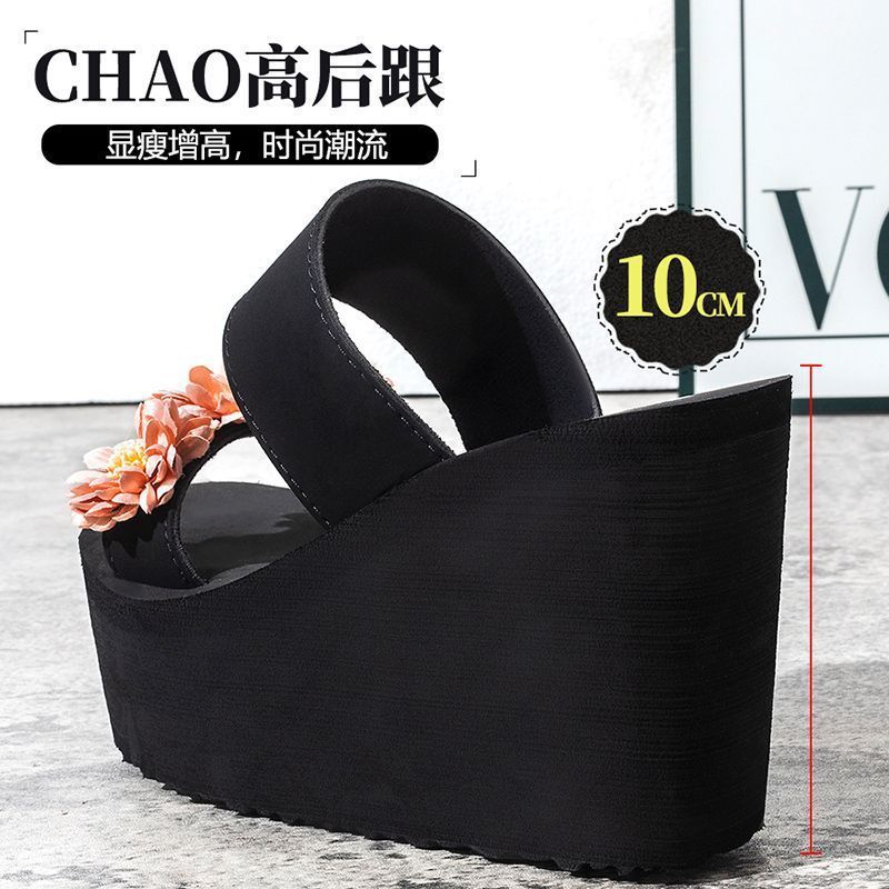 New summer fashion versatile slides - non-slip thick sole 2025 floral beach sandals for women - perfect for outdoor wear in autumn