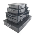 Multi-compartment parts box, transparent plastic organizer for small screws, tool and electronic component storage, drill bit and accessory grid box