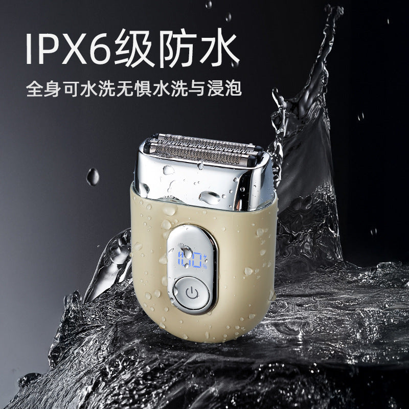 men alloy shaver reciprocating magnetic three-blade fast charging razor full body washable led display