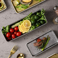 Luxury retro ceramic rectangular plate - stylish and high-value for fruit, desserts, pastries, and sushi presentation