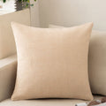 Solid color throw pillow sofa cushion cotton linen style minimalist modern office lumbar pillow square backrest bed headrest pillow
