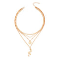 Wholesale gold-plated crystal snake necklace - new european and american style cross-border banquet jewelry set - fashionable and unique multi-layer necklace for women