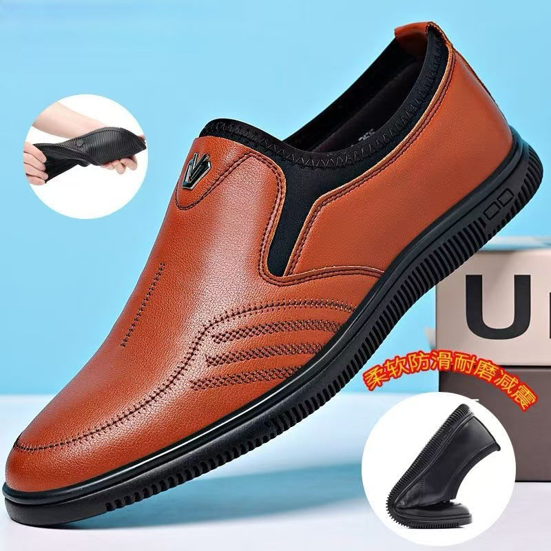 Men's leather shoes - soft leather, soft sole - business casual, work, security, dad shoes - wholesale & dropshipping available