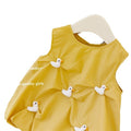 New girls' hand-stitched quilted 3d doll flower bud dress - spring/summer cute, fun, cool, and flirty trendy dress