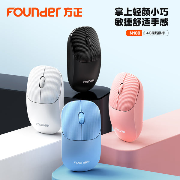 Founder Founder New N100 Wireless Mouse Notebook Desktop Computer Universal Power Saving Portable Business Office