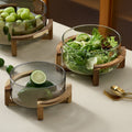 Glass fruit bowl salad bowl with stand - ideal for hotel reception, ktv buffets, home use, welcome snacks, candy storage, and fruit serving