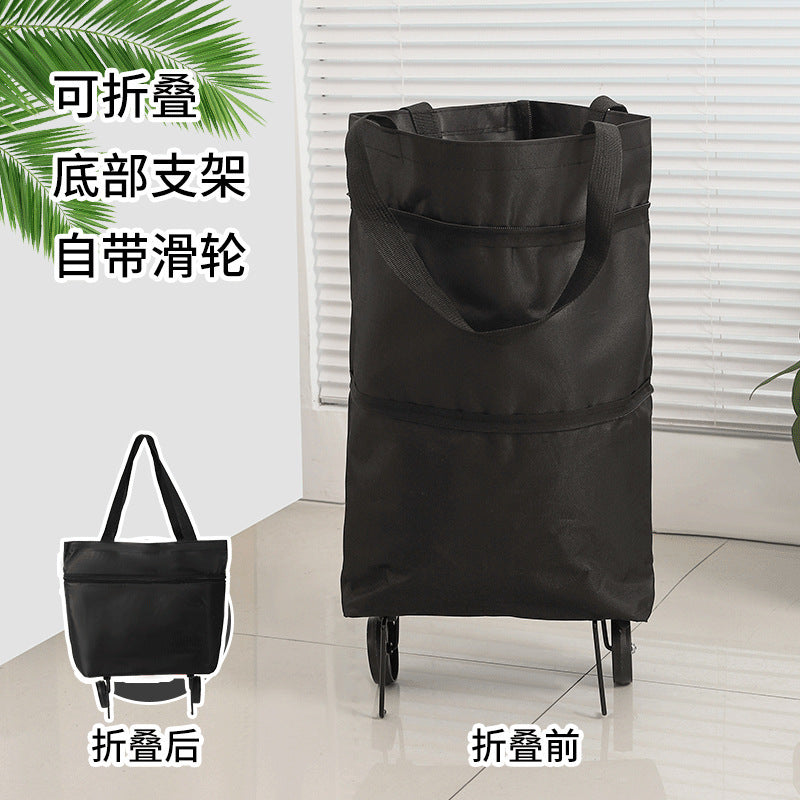 Shopping trolley Internet celebrity trolley folding portable wheels tote bag waterproof supermarket shopping trolley