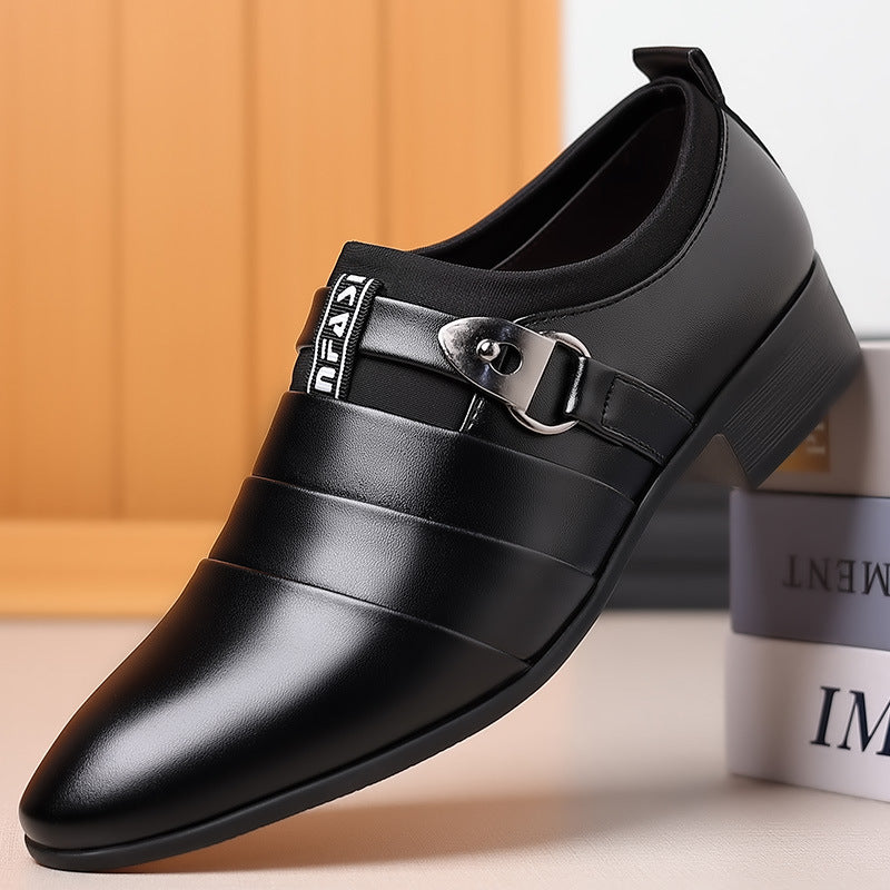 2024 new men's leather dress shoes - korean style business formal shoes, plus size pointed toe casual shoes, dropshipping available