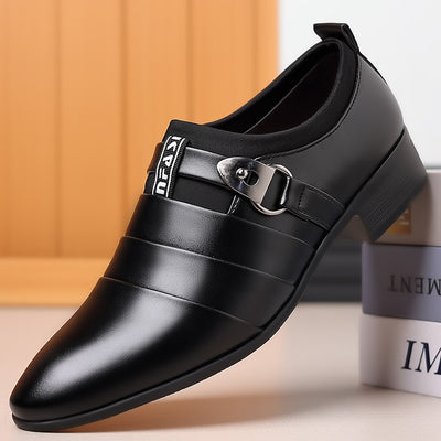 2024 new men's leather dress shoes - korean style business formal shoes, plus size pointed toe casual shoes, dropshipping available
