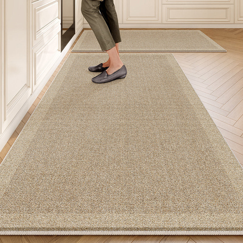 Kitchen floor mat non-slip oil-proof wipeable waterproof pure color stain-resistant mat easy-care for homethickened foot mat wholesale