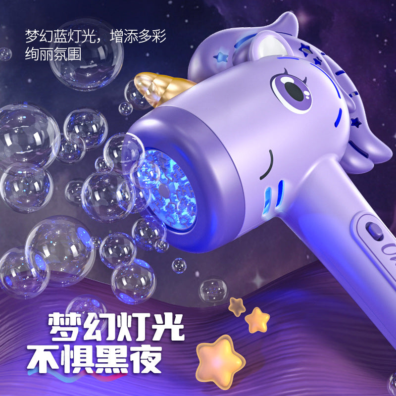 new unicorn automatic bubble machine - girl's handheld bubble gun - outdoor trendy kids' toy - boy's toy
