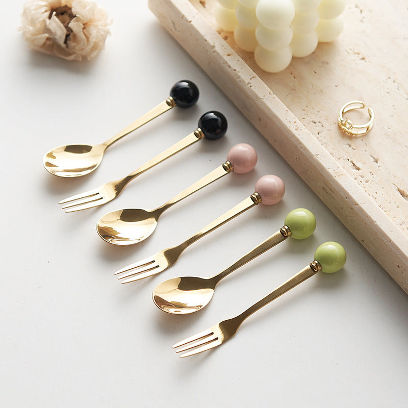 New arrival spoon stainless steel high-looking fork and spoon decal size can be customized for home coffee spoon and fork customization