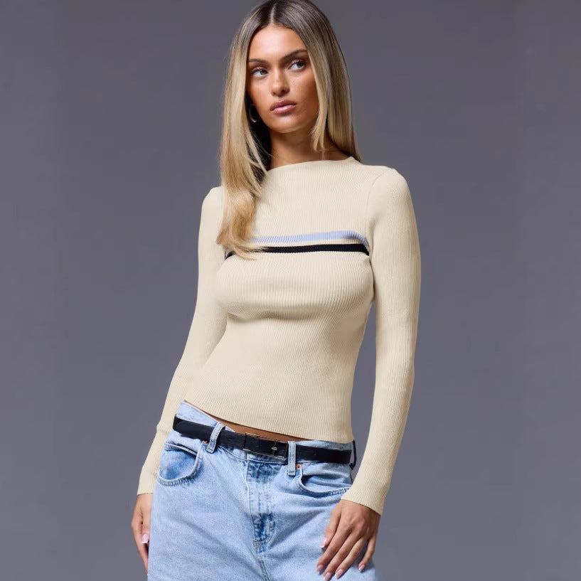 european and american cross-border new women's long-sleeved autumn/winter independent knit sweater