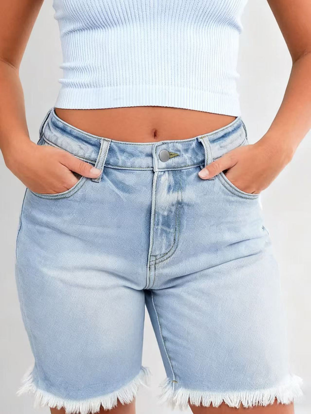 american summer hot jeans with frayed hem casualloose denim shorts y2k hot girl three-quarter pants
