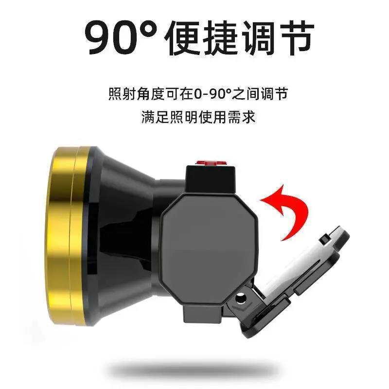 LED night fishing strong light headlight USB rechargeable lithium battery small headlight fishing outdoor patrol camping head-mounted flashlight