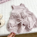 Girls'  new korean style summer dress - trendy cotton dress for kids, fashionable solid color skirt, sweet and stylish for girls