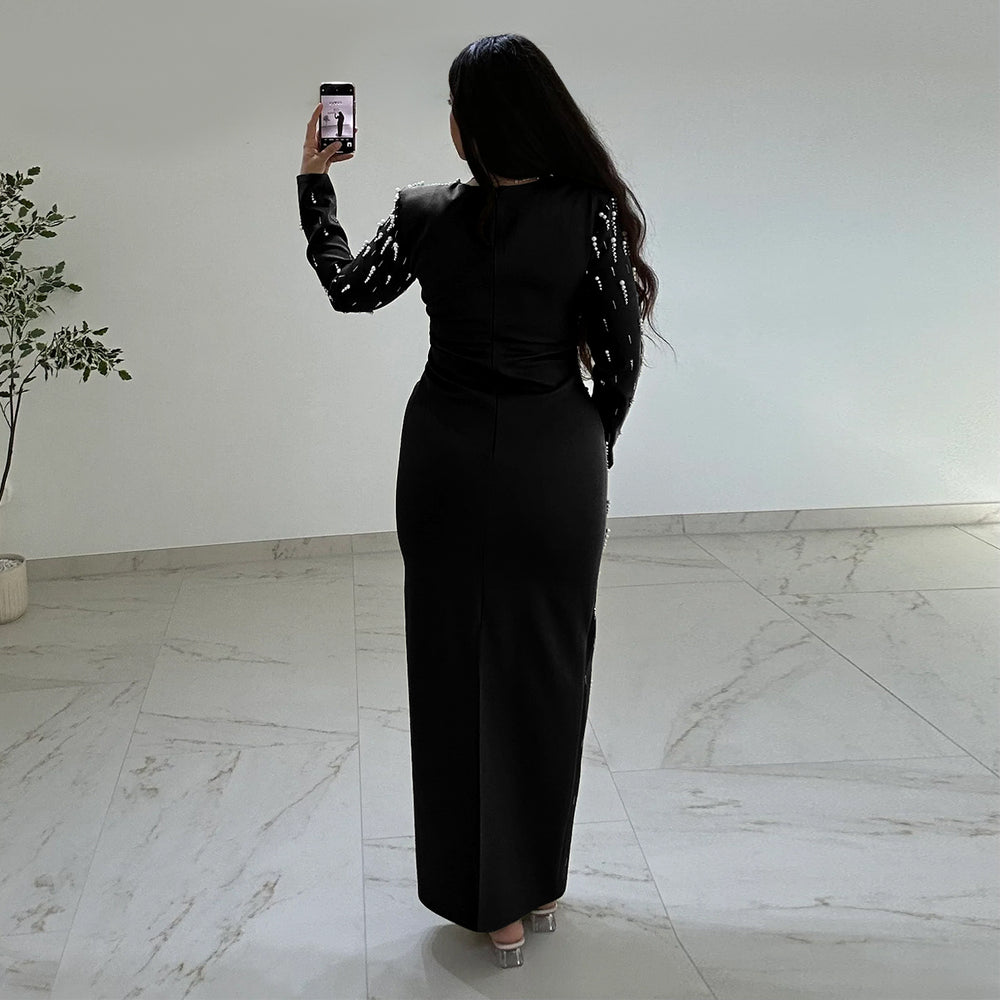 C7767 cross-border    new women's rhinestone bodycon dress luxury evening gown