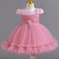 Ready-to-ship new baby girl dress - tulle flower cake princess dress - first birthday dress - baby dress