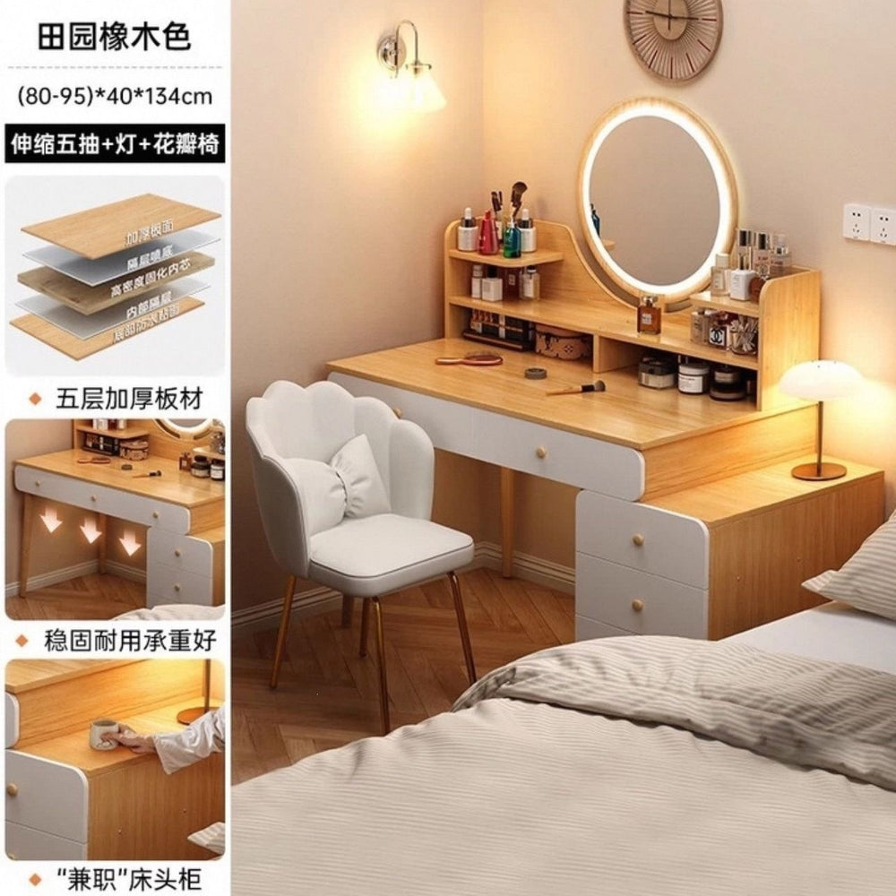 Bedroom dressing table for home chest of drawers all-in-one makeup table small apartment room multifunctional storage retractable dressing table