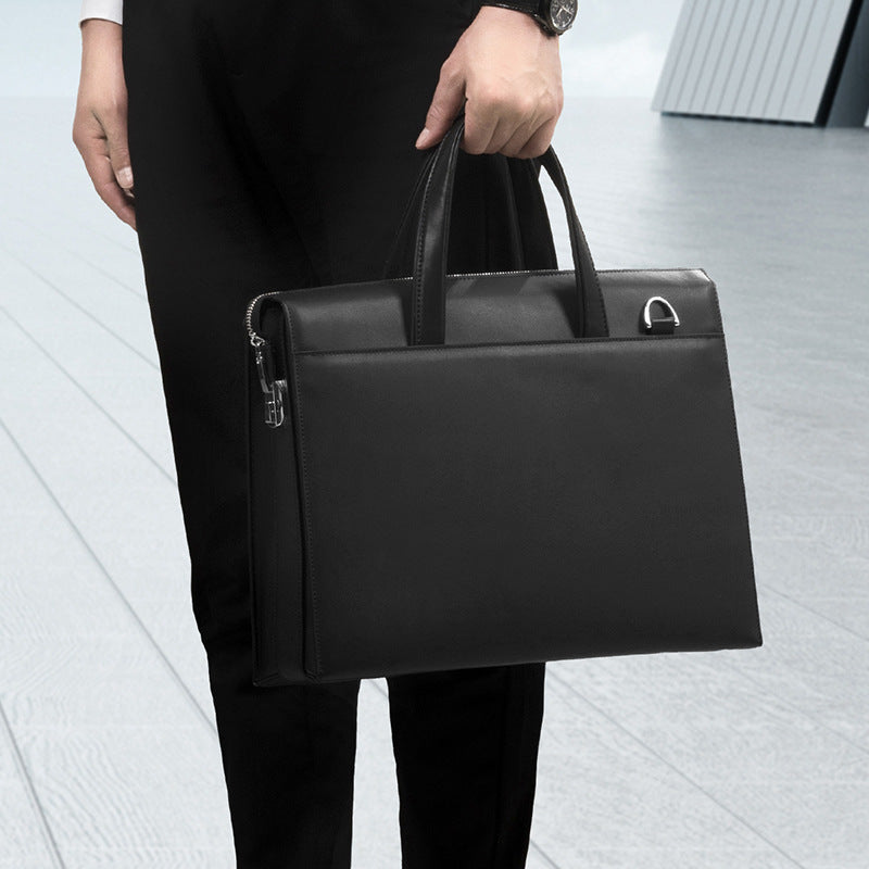New handbag men's leather anti-theft combination lock men's computer briefcase multi-functional cowhide business men's bag