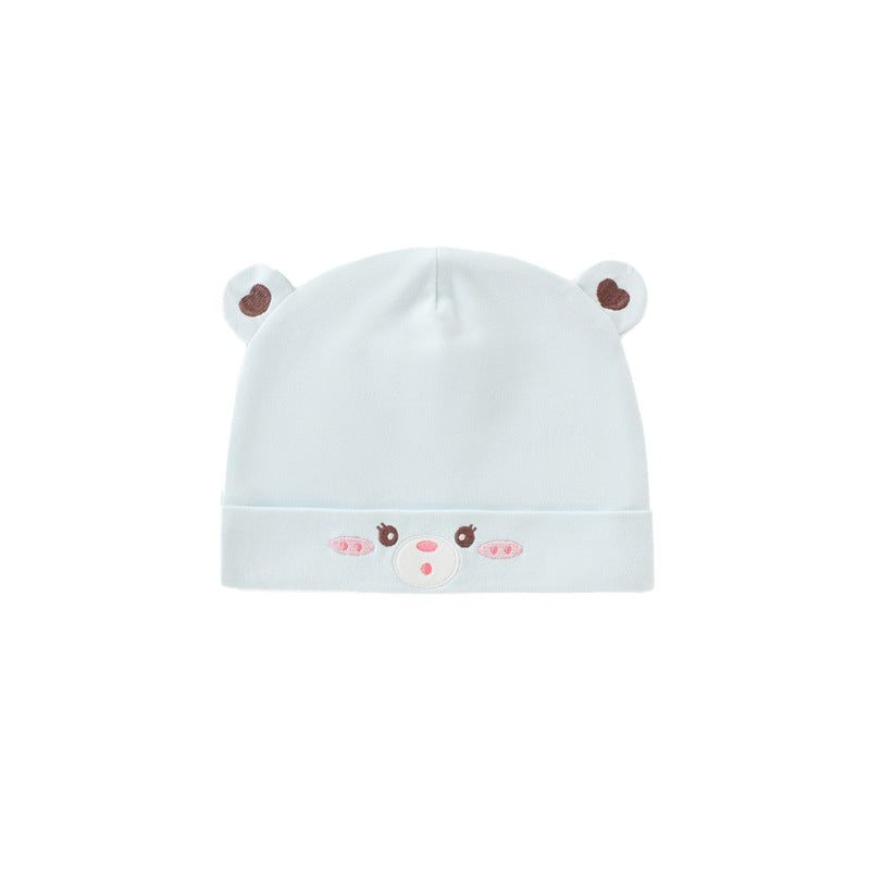Maternity double-layer windproof hat, postpartum hat, cute cartoon embroidery, suitable for all seasons, breathable for air-conditioned rooms