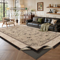 Removable and washable carpet, medieval style, french style, retro, high-end, machine washable, double-layer soundproof bedroom floor mat for home use