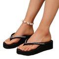 2025 new trendy & chic women's summer sandals: fashionable rhinestone-embellished flip-flops with thick soles, perfect for dressing up or lounging