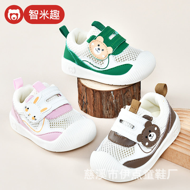 Baby sandals for boys, summer first walker shoes, 0-1-2 years old infant anti-slip soft sole mesh shoes for babies and toddlers, baby girl shoes