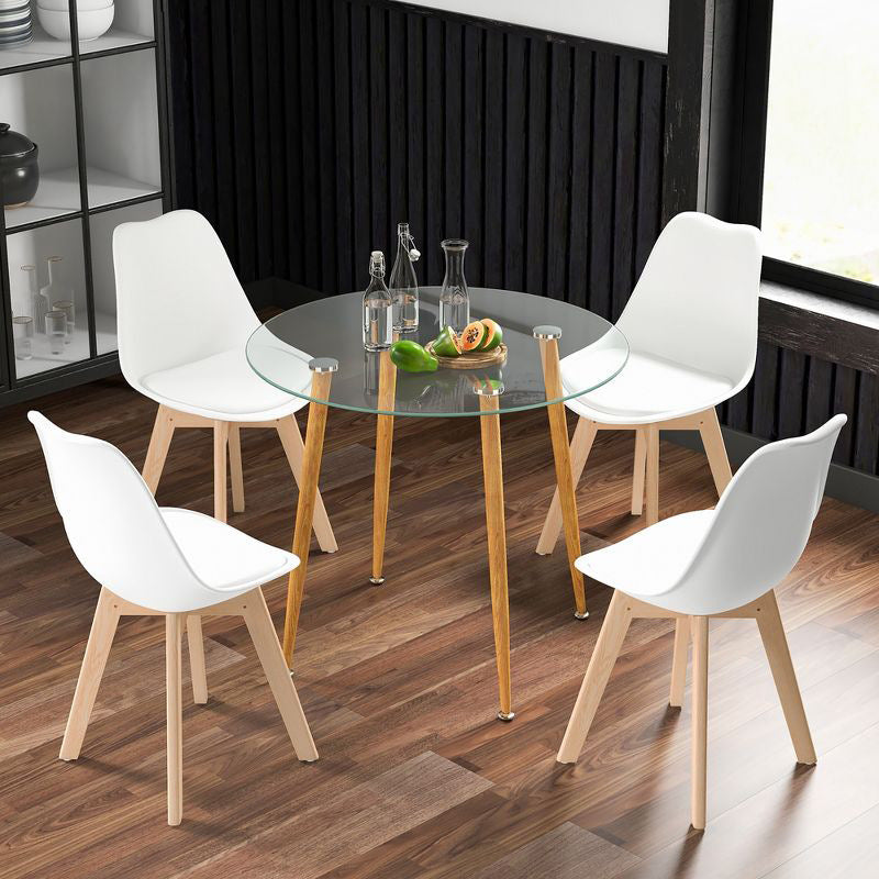 Tempered glass dining table and chairs transparent rectangular dining table glass dining table
