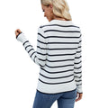 European and american cross-border e-commerce women's spring  new arrivals:  casual striped long-sleeve knit sweater top