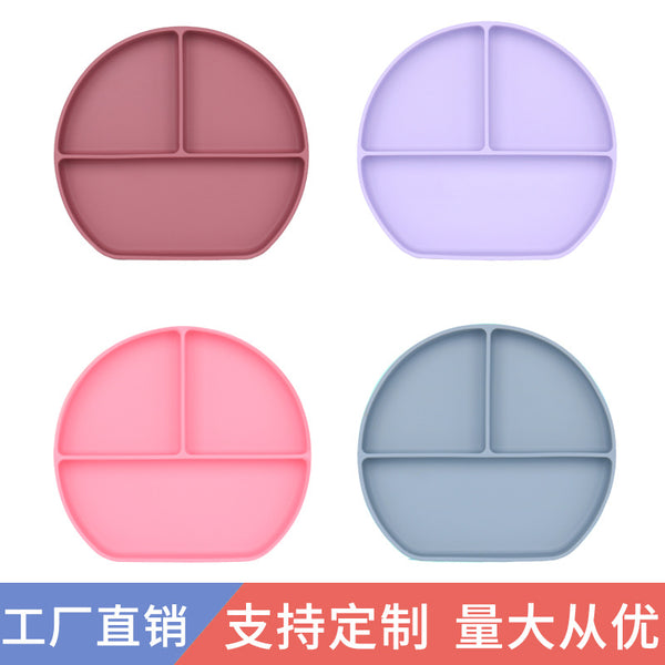 Silicone Bowl with Suction Cup Suction Cup Silicone Plate Smiley Face Children's Plate Silicone Plate Customized Manufacturer Silicone Factory
