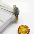 Wholesale ready-to-ship women's leather strap watches, new quartz watches, oval-shaped, petite, korean-style women's watches, cross-border wristwatches