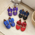 spring/autumn korean style girls' big bow princess shoes, wavy edge soft sole baby first walker leather shoes, multiple colors