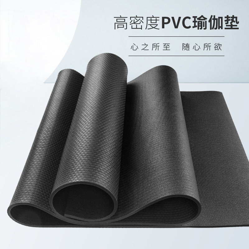 Pvc yoga mat - extra large, non-slip, high-density, silent, shock-absorbing - professional thickened fitness mat for home use (men's)