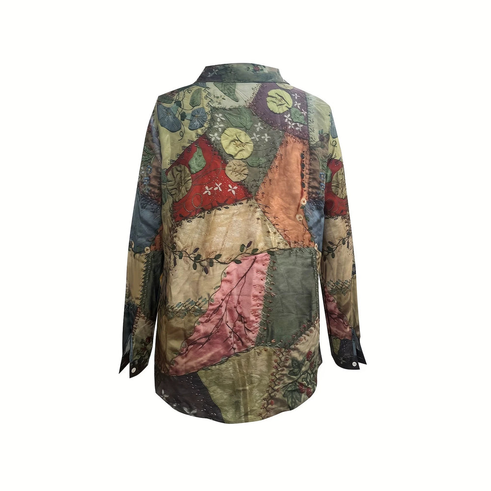 wholesale women's long-sleeved shirts, trendy all-season shirts with popular cross-border print designs, dropshipping available