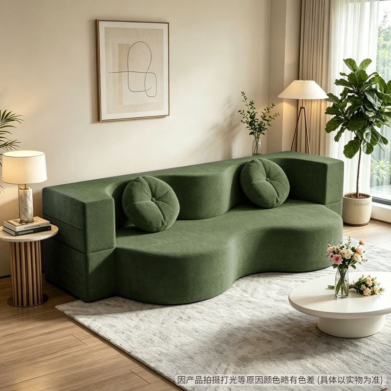 Double lazy tatami fabric compression sofa bed foldablenew arrivalall-in-one molded small apartment rental sofa