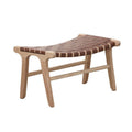 Saddle stool - dark brown saddle leather, natural wood finish