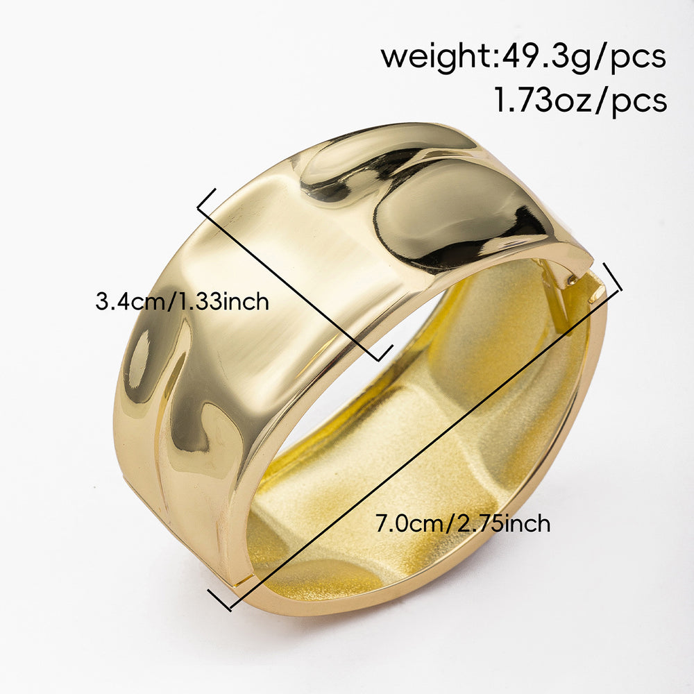 Irregular round bracelet wholesale european and american cross-border jewelry fashion alloy wide version round spring open bracelet for women
