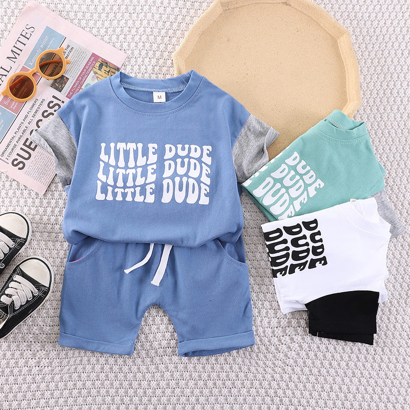 Kids' summer short-sleeve outfit:  new collection for boys and girls - casual summer clothing, baby t-shirt and shorts two-piece set