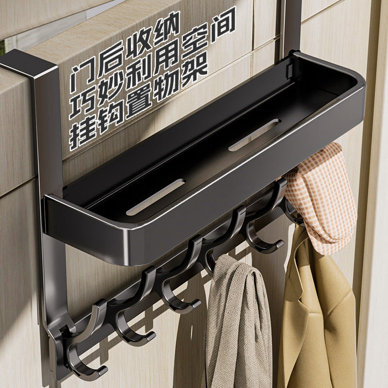 Over-the-door hook rack - no drilling required, clothes hanger, storage organizer, entryway coat rack, wall-mounted storage