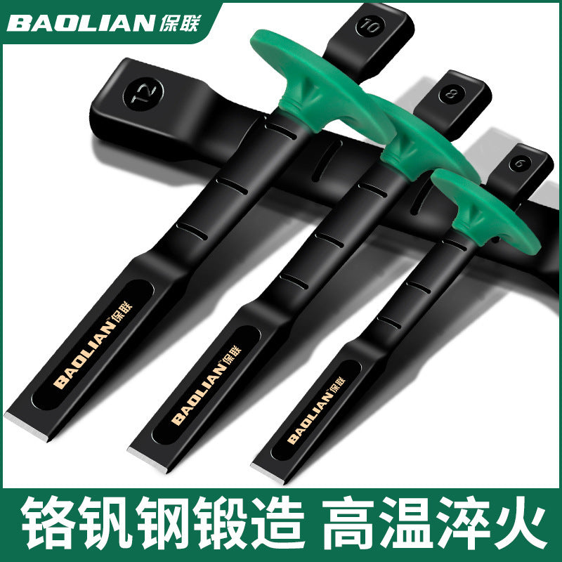 Industrial grade flat chisel chrome vanadium steel forged cement steel wall construction site brick mason tool alloy steel decoration