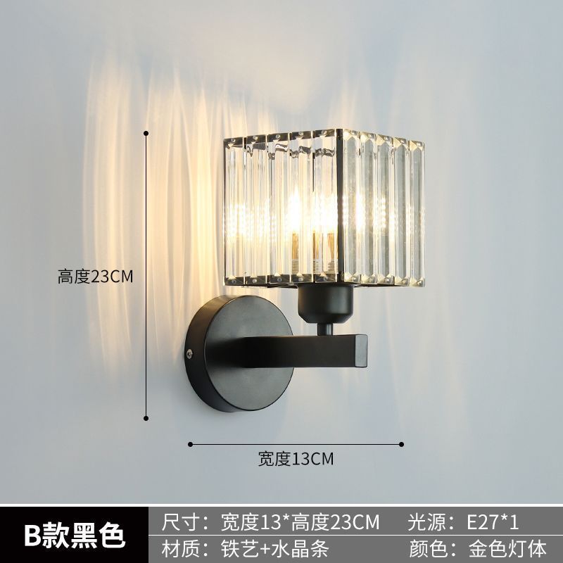 Hotel light luxury crystal bedside wall lamp  new internet celebrity corridor aisle bedroom entrance wall background wall lamp