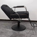 Reclining barber chair - professional salon hair cutting chair with swivel, perm & dyeing cap, stainless steel - ideal for barbershops & salons