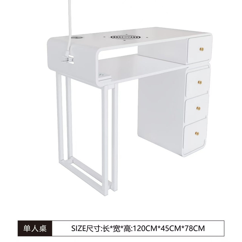Widened 45cm, same price: iron sheet, baked enamel, odorless, multifunctional nail table - trendy, light luxury, cream-colored nail table