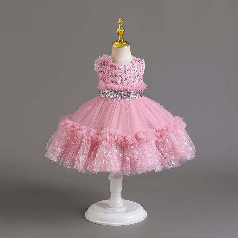 Ready-to-ship wholesale tulle children's dresses, cake princess dresses, baby girl's first birthday dresses, flower girl dresses