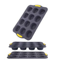 New 12-cavity silicone waffle mold with frame, jelly mold, household two-color non-stick muffin cup baking pan